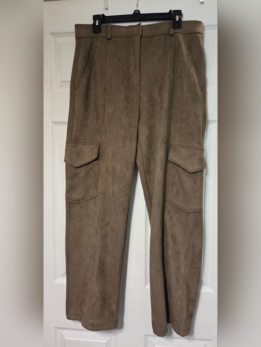 NWOT Women's Suede Cargo Pants in Tan/Brown